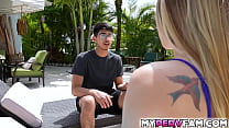 Stepsis having sex with her nerdy small dicked stepbro