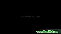 Sexy asian masseuse blowjob big cock during nuru massage 25