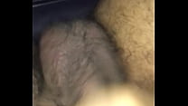 Huge dick gets cum all over and balls bounce