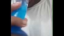 Black teen sucking dildo