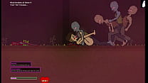Nude Girl fight with zombies but She get fucked and get creampied