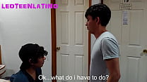 Latino twink boyfriend must betray his lover with a random man (1)