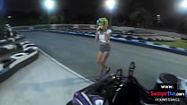 Curvy Asian teen GF did some go karting before they made a homemade sex tape