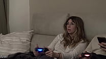 Playing the playstation, my friend leaves her boyfriend lying and I suck him hehehe