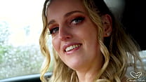 Charlie Forde pulls down her bra and teases her nipples while driving