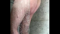 BBW masturbates in shower