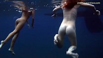 Underwater erotics with hot girls in the sea