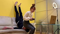 Cute Young Gamer-Girl In Tight Yoga Pants - Use Her Slave Like a Human Furniture For Ignored Face Sitting Femdom (Preview)