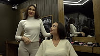 Asian hairdresser tempted into kinky FFM with couple