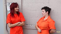 Prison has so many secret rooms for lesbian pussy and anal licking for officer and inmate