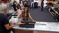 Amateur making money by fucking her muff at the pawn shop
