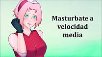 Sakura entrena sexualmente con tu pene. JOI hentai en español.