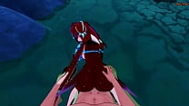 POV fucking Mipha in a pool of water.