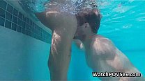 Girlfriend from pool to hot fuck