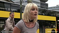 German blonde babe Uma Masome electro shocked with remote controled device in public then group anal fucked by huge cocks in the middle of the night outdoor