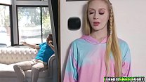 Blonde babe Emma Starletto  takes the studs thick cock and lets him eats her pussy