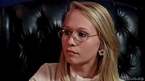 Therapist sent hot blonde business woman Dakota James to The Upper Floor for therapy and there she gets fucked by Xander Corvus and Simone Sonay