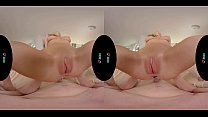 Petite brunette with perfect tits sucking then fucking your big dick in virtual reality