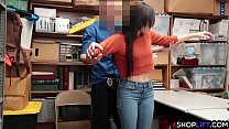 Shoplifting hot girl stole from the store and make a problem