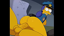 Marge Simpson gozando rule34  na bunda