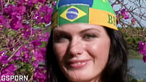 Fucking sexy brunette girl in the brazilian garden