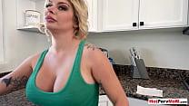 Busty blonde cougar mommy moaning on her stepsons big dick