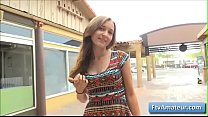 Blondie hot girl show her moist cunt and tits in public