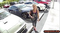 Tight amateur blonde biatch gives head inside the car then gets her pussy fingered and rammed by horny pawn keeper at the pawnshop