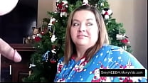 Fat MILF Blowjob Under the Christmas Tree Cum on Face - PREVIEW