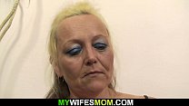 Old blonde m. in law photosession and sex