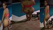 sensual and hot woman dances and shows her big delicious ass