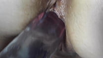 My new jelly Dildo in MY pussy from behind