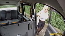 Fake Taxi Blonde British wife having sex in a taxi in knickers