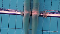 Pink swimsuit babe with tatts Roxalana Cheh underwater