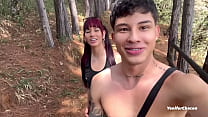 Teen couple records themselves fucking in the woods