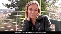 QUEST FOR ORGASM - Beautiful Aislin pleases her shaved pussy and cums hard