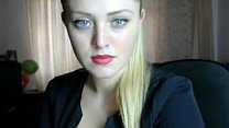 beautiful Ukrainian blonde from kiev cams with luscious red lips