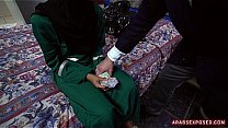 Clothed arab girl paid to suck 2 cocks