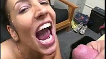 Turned-on Brunette Goes Down on Giant Cock