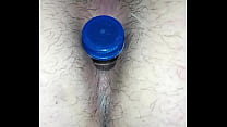 Anal gaping with a bottle
