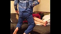Legs spread as boyfriend pounds her full of cum