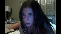 Felicity Feline masturbates with a huge dildo on webcam