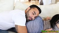 Latinas big booty jizzed after sucking and riding cock in hd
