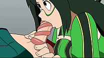 Froppy sucks cock with snake tongue