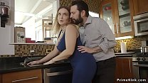 Husband Tommy Pistol is served by his wife slave Kendra Spade for a lunch when her step sister Natasha Nice interupts them and then he fucks throat to wife in threesome
