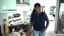 Stunning ebony MILF Mystique gets her stepsons attention by jiggling her huge tits in front of his face Then she sucks his stiffy