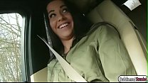 Italian babe Eveline Dellai gets fucked in the backseat