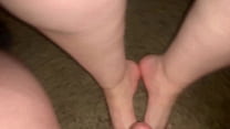 Feet get blasted with a great cumshot
