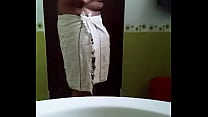 Indian boy sexy ass and dick in towel bathroom