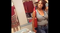 candid busty milf with big tits walking amateur